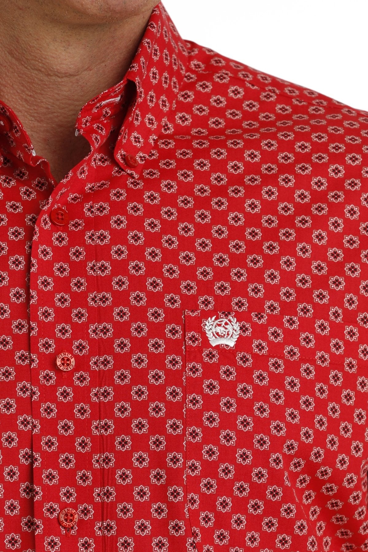 Cinch Men's Red Medallion Print Button Down Shirt