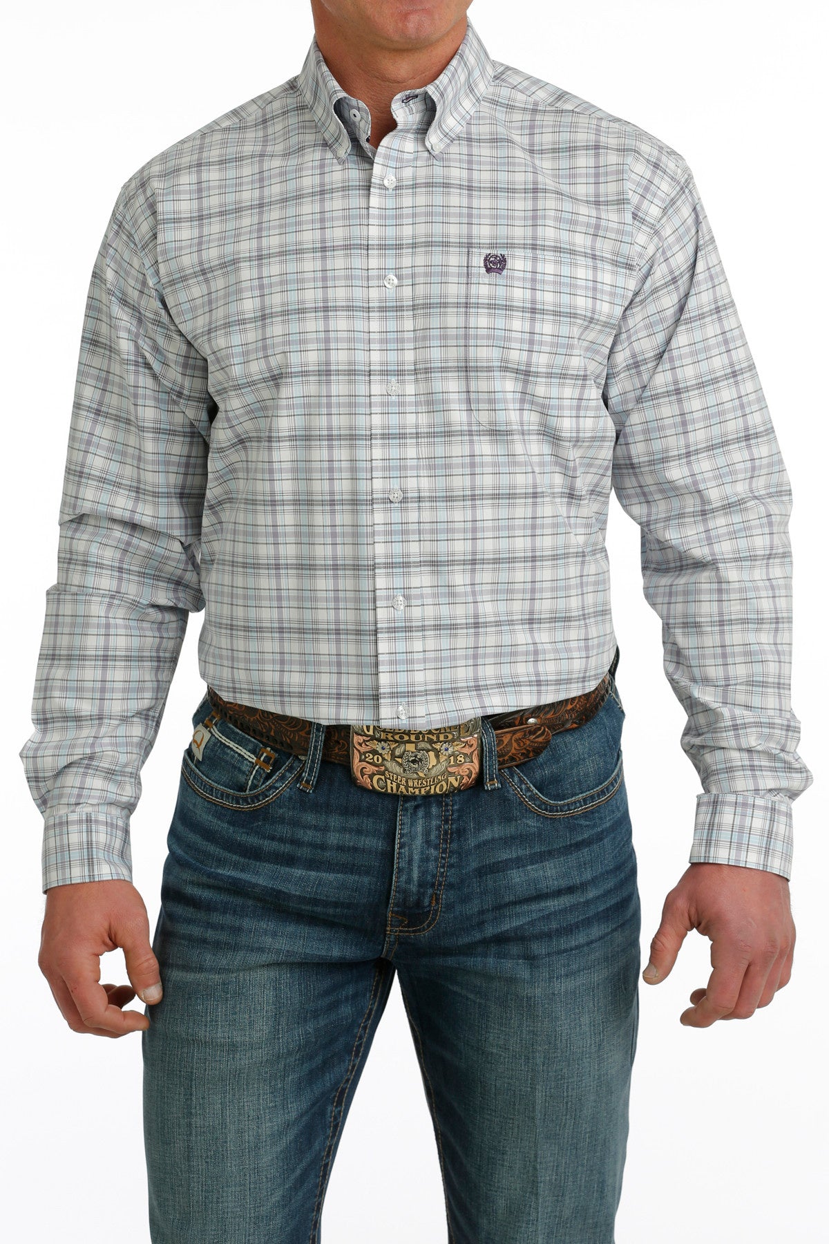 Cinch Men's Plaid Long Sleeve Shirt