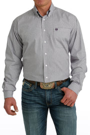 Cinch Men's Purple Patterned Long Sleeve Shirt