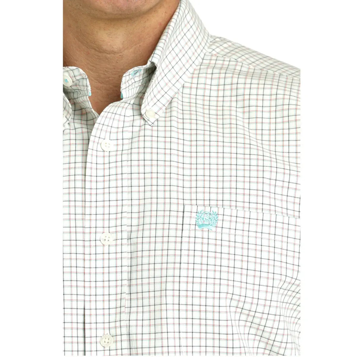 Cinch Men's Cream Colored Plaid Long Sleeve Shirt