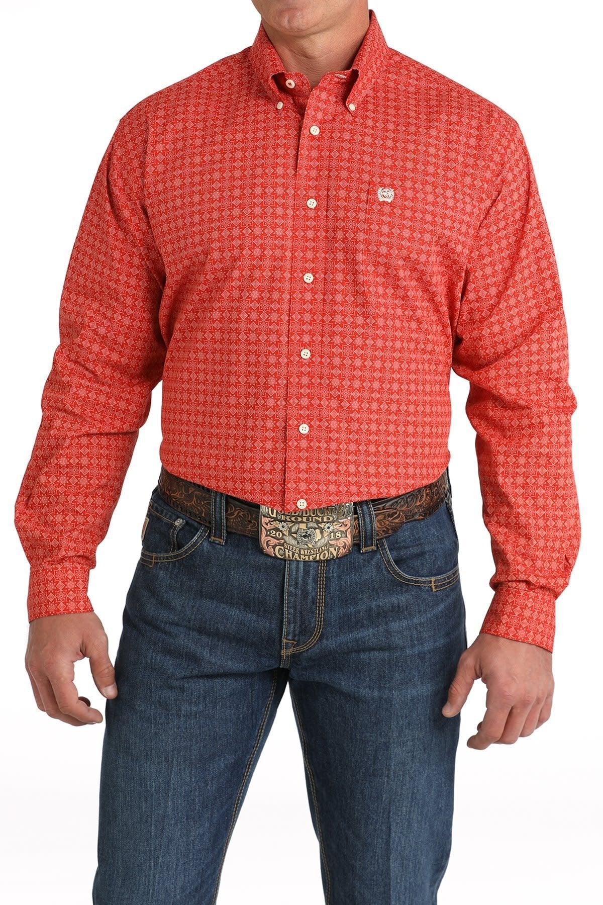 Cinch Men's Geometric Print Button Down Shirt