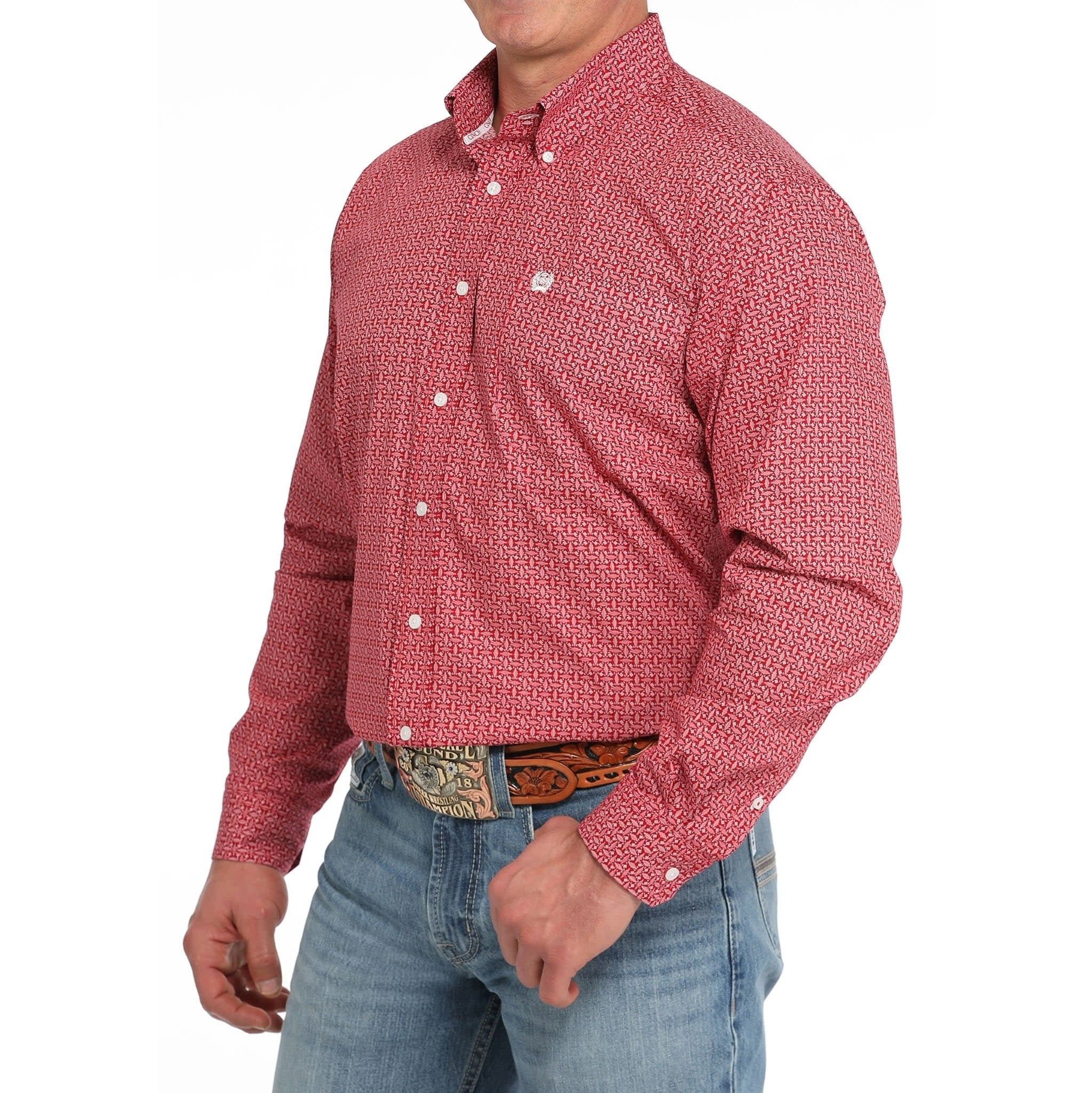 Cinch Men's Geometric Print Button Down Shirt