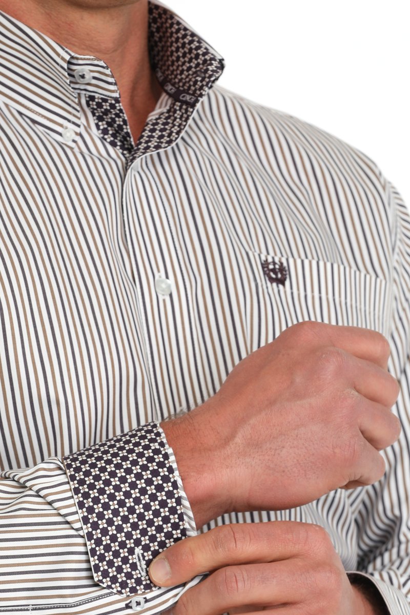 Cinch Men's Striped Button Down Shirt #MTW1105880