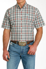 Cinch Men's Short Sleeve Plaid Shirt