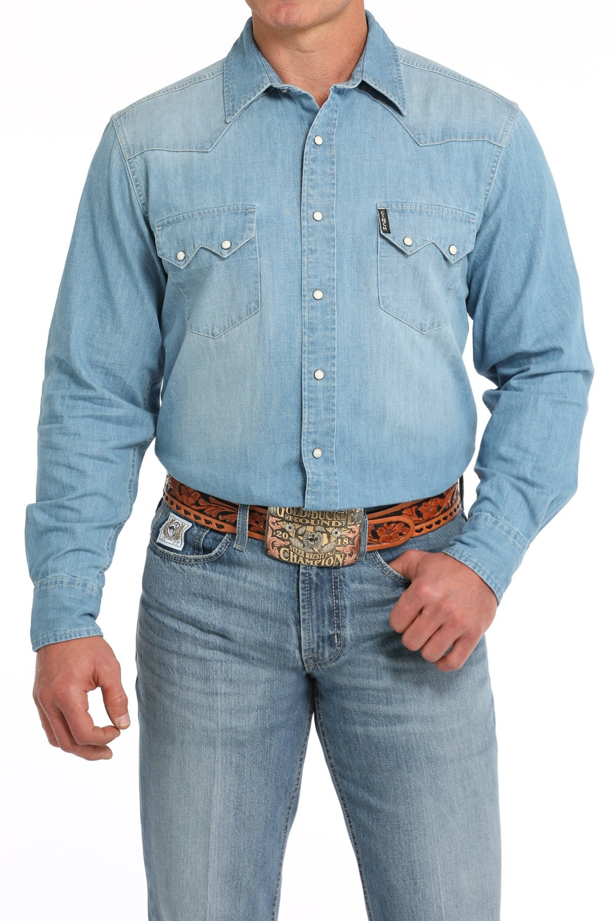 Men's Cinch Denim Modern Fit Snap Front Shirt.