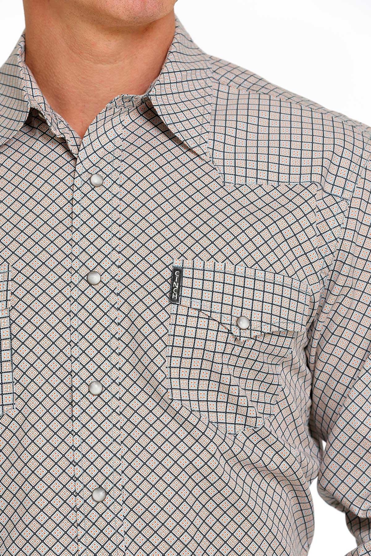 Cinch Men's Modern Fit Plaid Shirt Size 2XL.