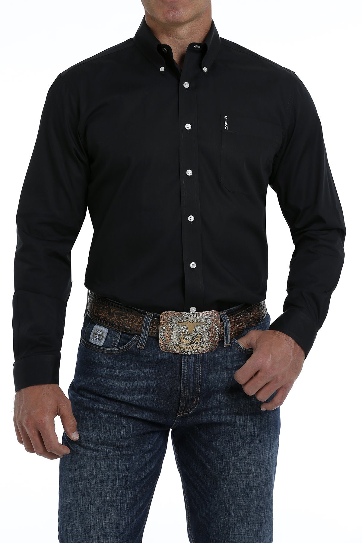 Cinch Men's Black Modern Fit Button Down Shirt