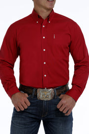 Cinch Men's Red Modern Fit Button Down Shirt