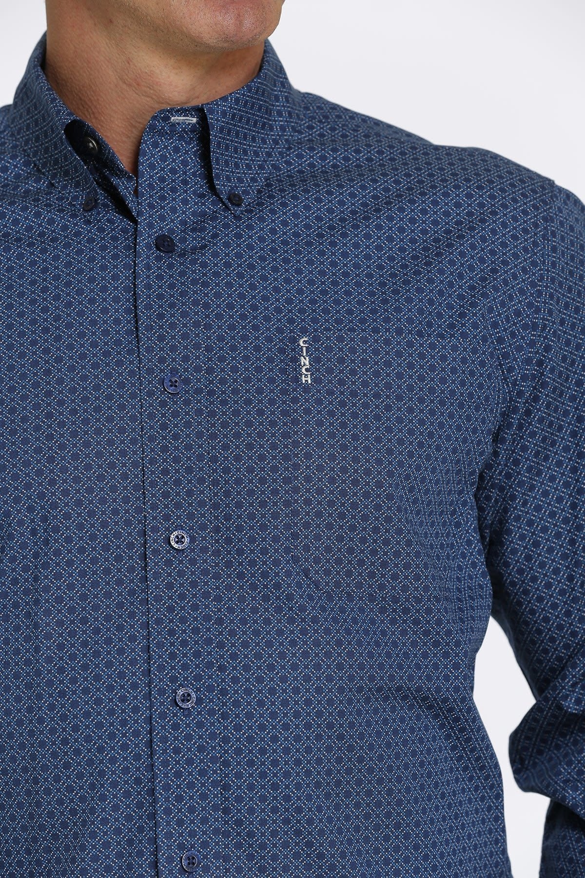 Cinch Men's Modern Fit Royal Blue Button Down Shirt.