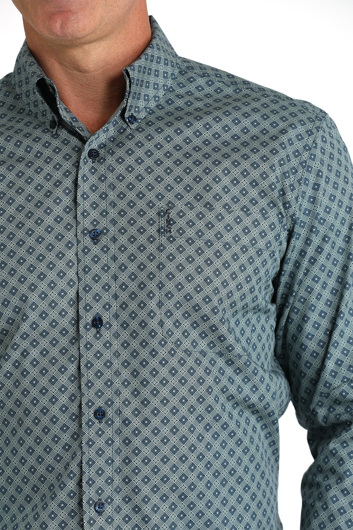 Cinch Men's Geometric Print Modern Fit Button Down Shirt