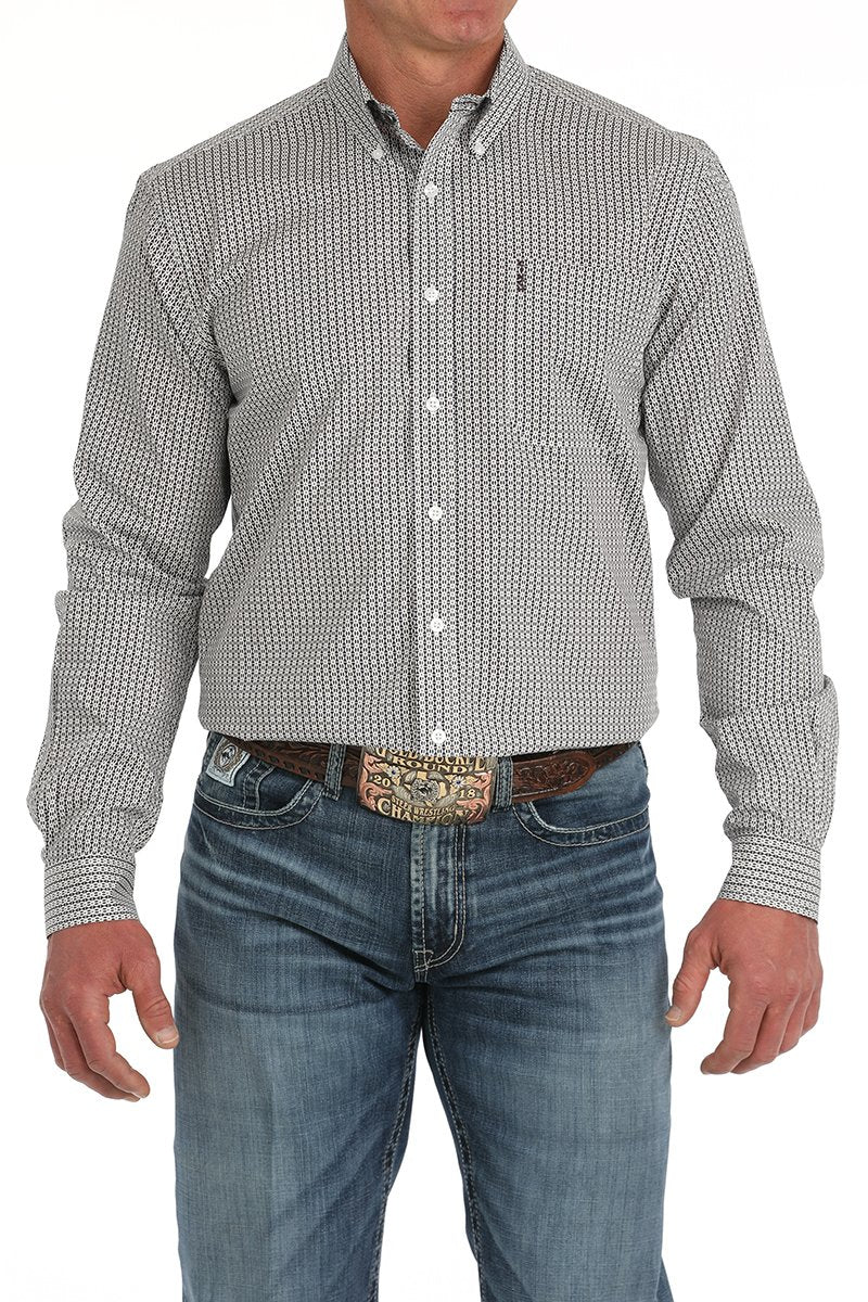 Cinch Men's Modern Fit Geometric Print Button Down Shirt #MTW1347123