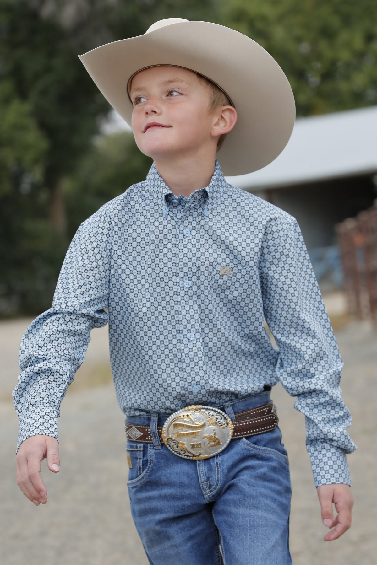 Cinch Boy's Light Blue Button Down Shirt