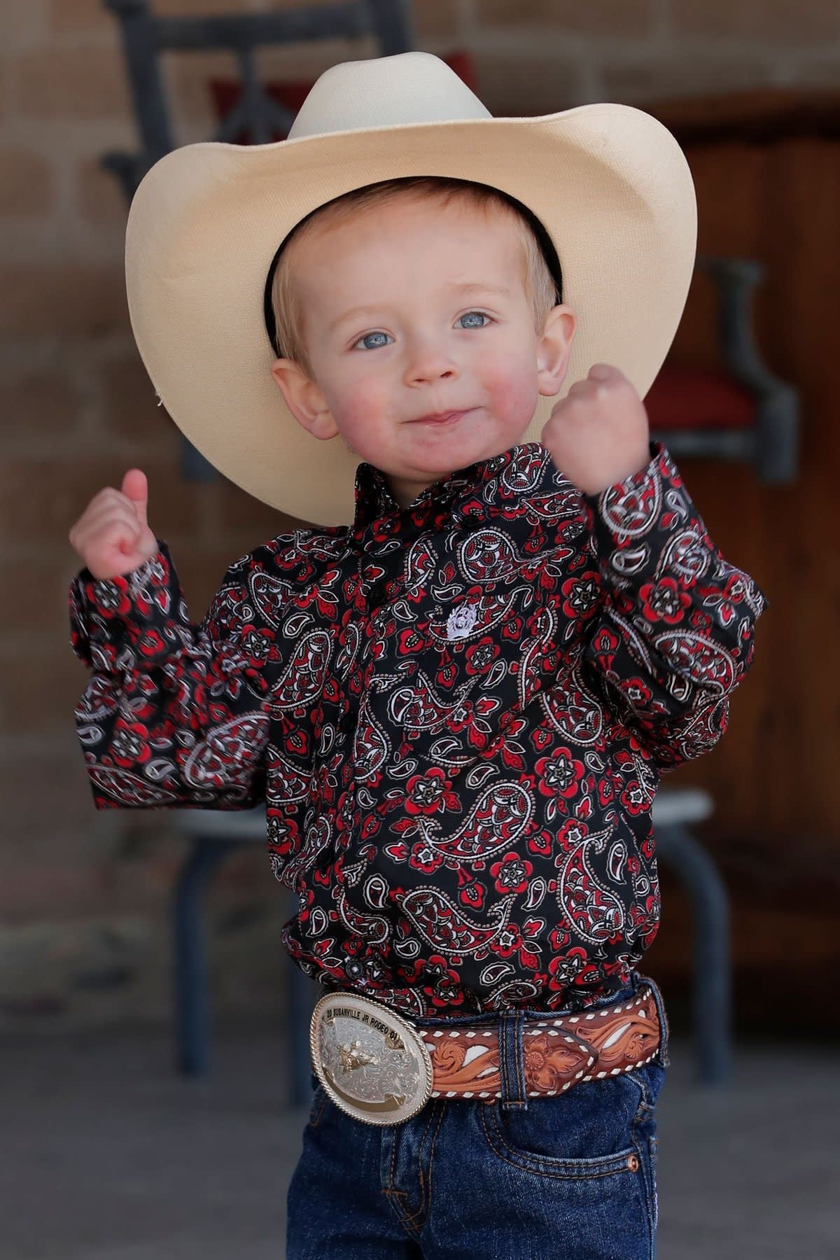 Cinch Toddler Boy's Paisley Button Down Shirt.