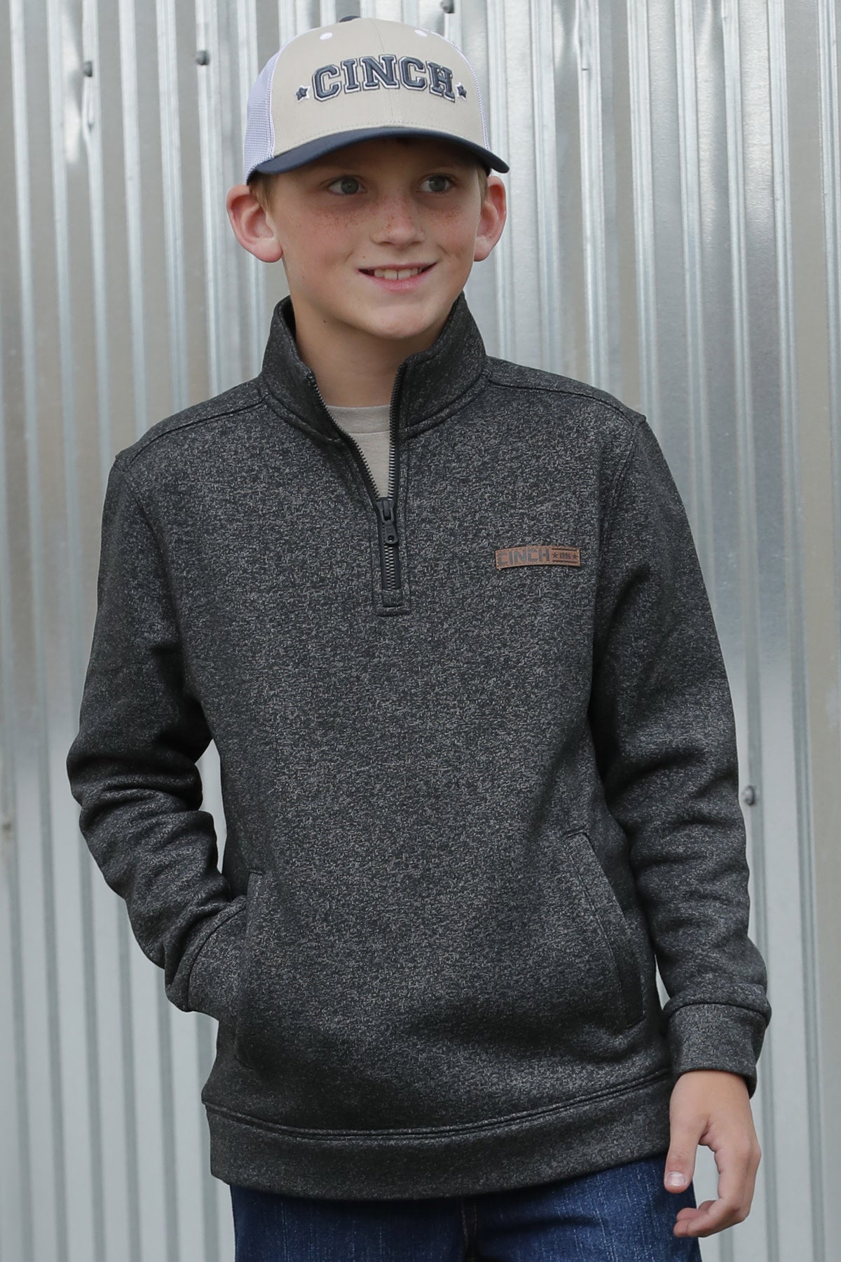 Cinch Boy's 1/2 Zip Tech Fleece Pullover