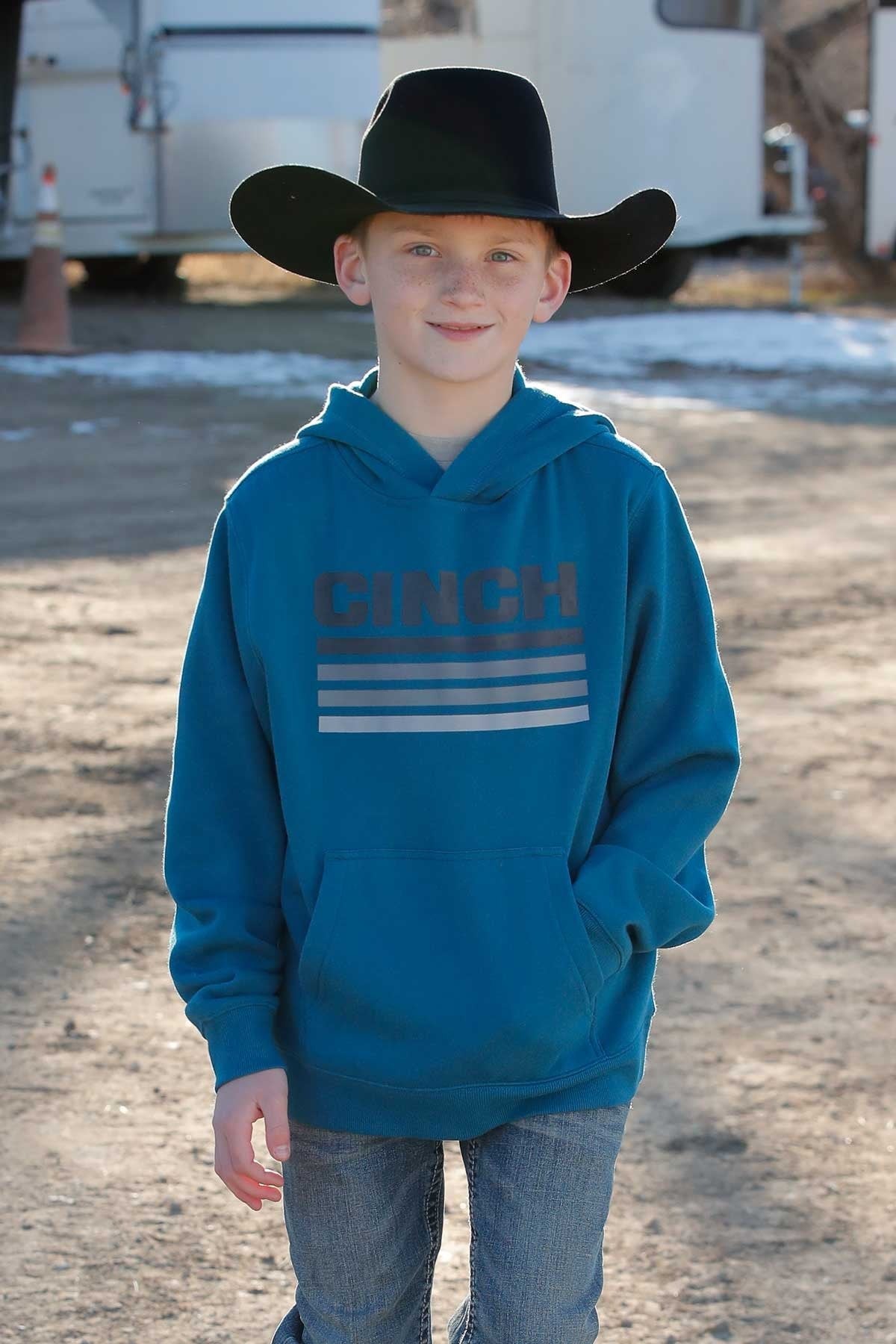 Cinch Boy's Teal Graphic Hoodie mkw7510009