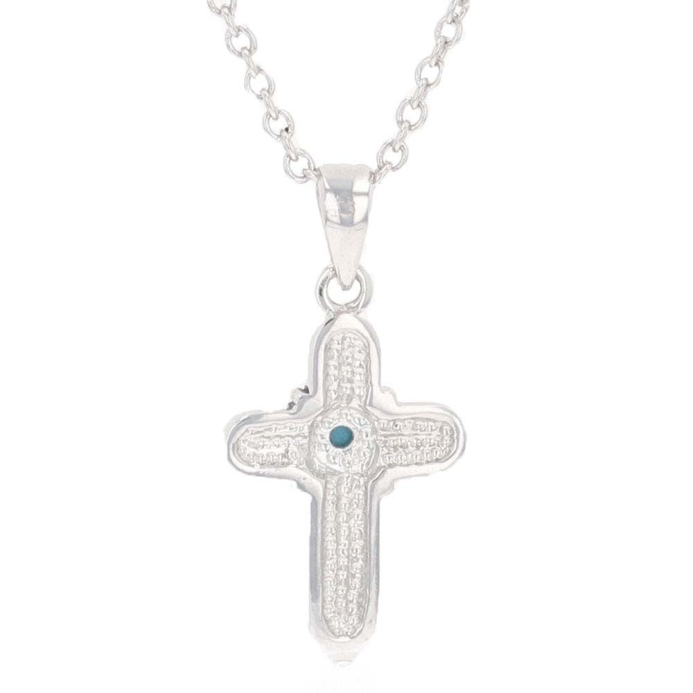 Montana Silversmiths Feathered Cross Turquoise Center Necklace