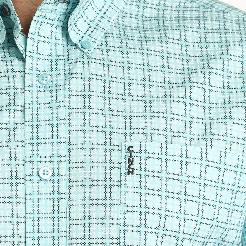 Cinch Men's Mint Patterned Long Sleeve Shirt