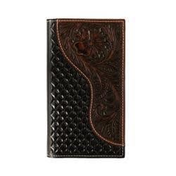 Nocona Men's Basketweave and Floral Embossed Rodeo Wallet.