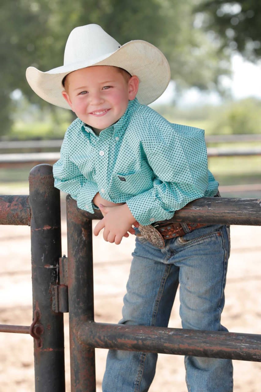 Cinch Boy's Light Blue Printed Shirt Size 2XL