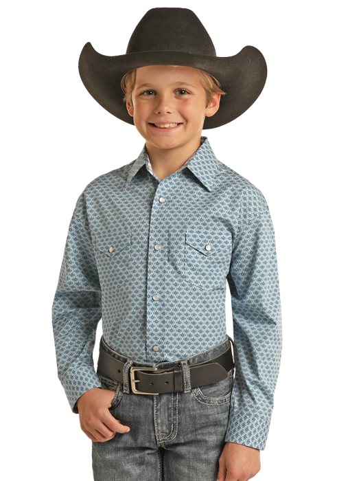 Panhandle Boy's Geo Print Snap Front Shirt