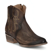 Circle G Ladies Tobacco Embroidery and Zipper Booties