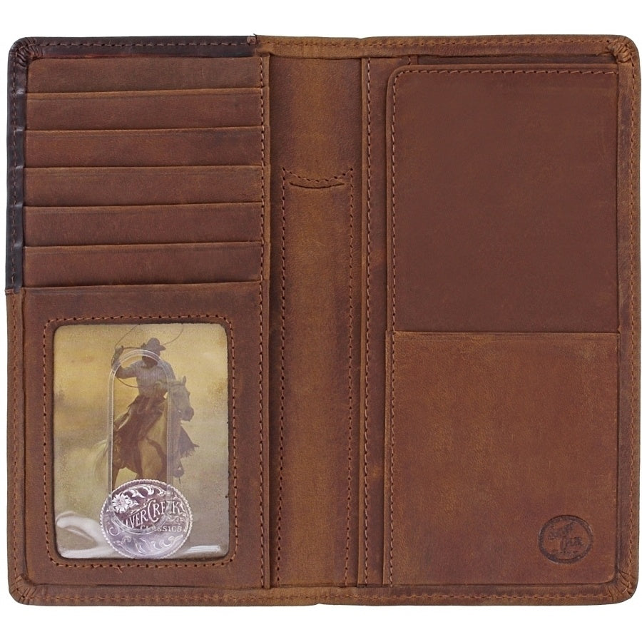 Silver Creek Men's Tooled Buckaroo Checkbook Wallet