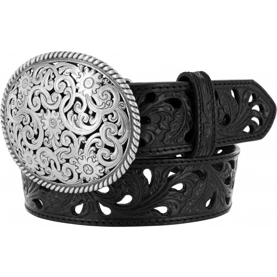 Tony Lama Women's Black Filigree Trophy Belt