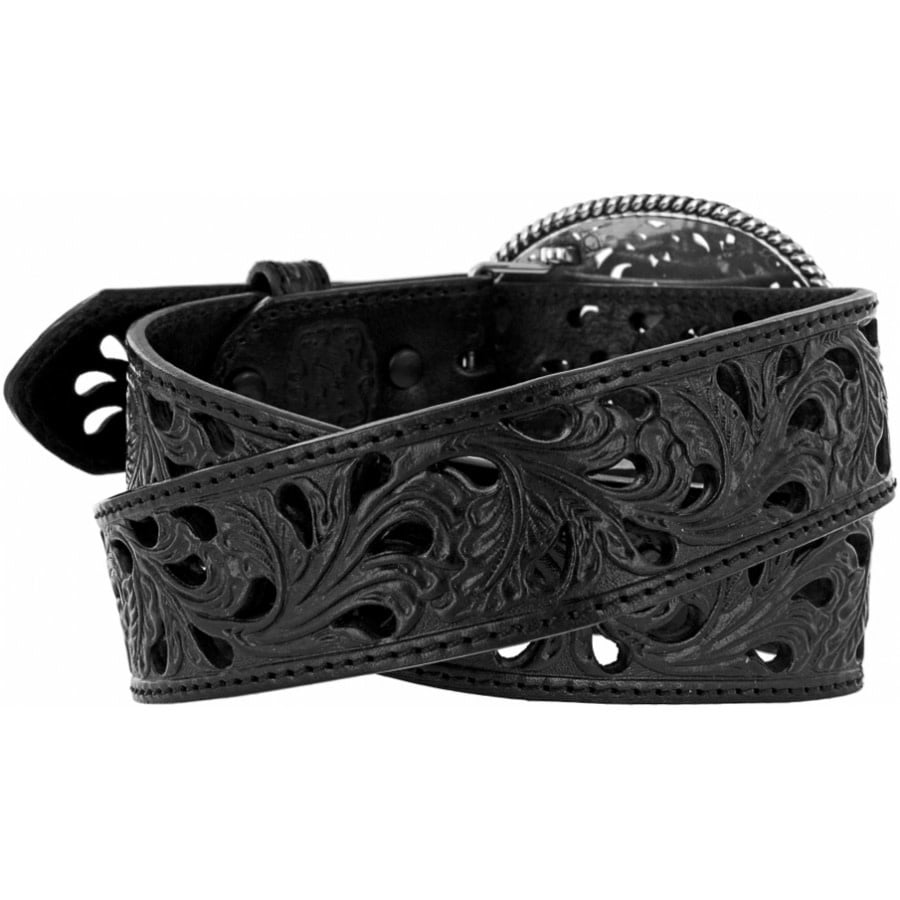 Tony Lama Women's Black Filigree Trophy Belt