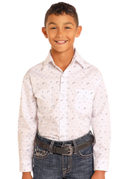 Rough Stock Boy's Novelty Western Print Snap Front Shirt