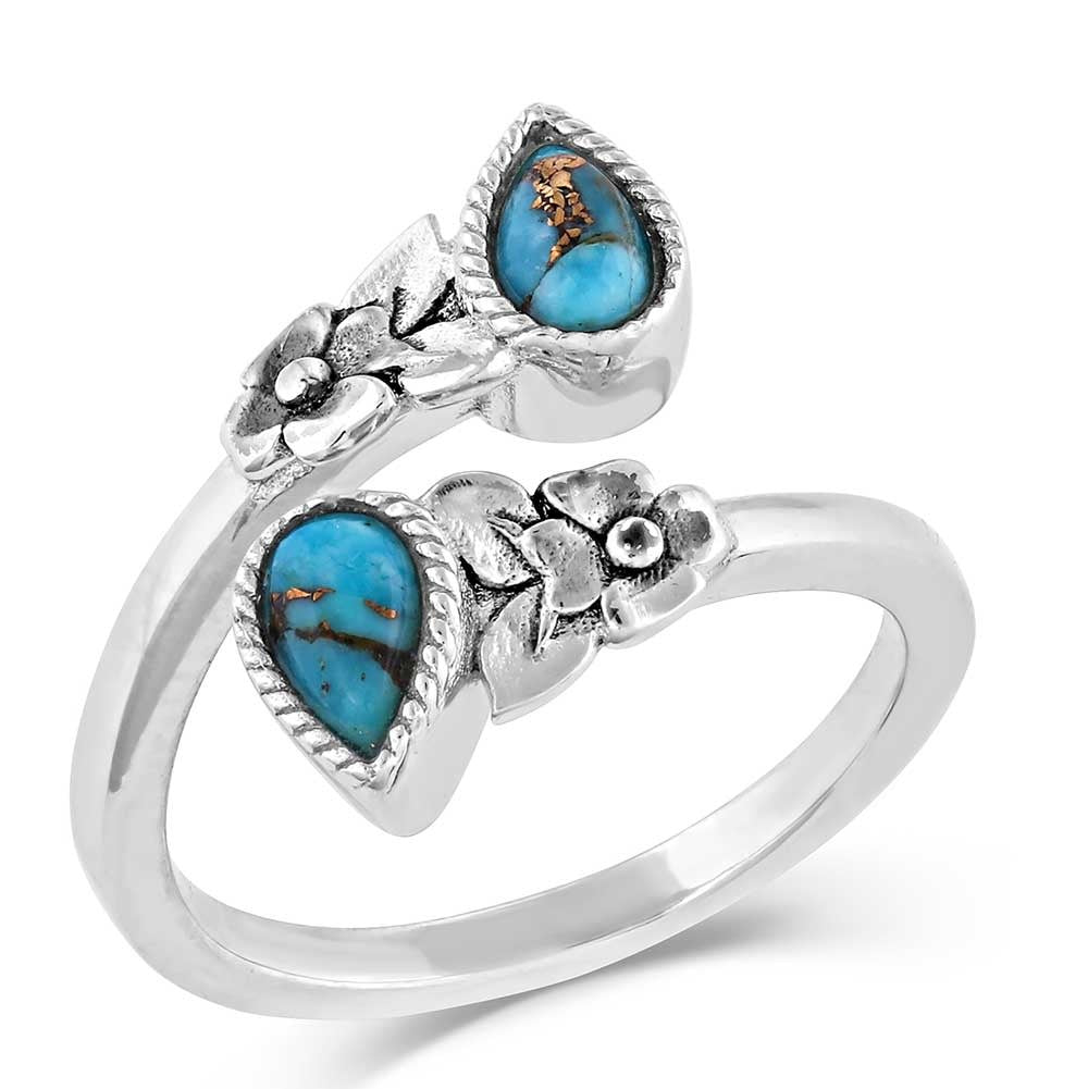 Montana Silversmiths Floral Ancestors Turquoise Wrap Ring.