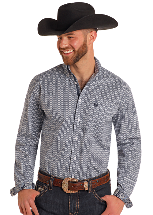 Rough Stock Men's Diamond Geo Button Down Shirt