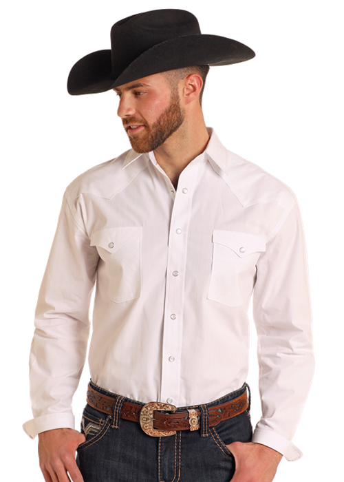 Panhandle Men's Solid White Snap Shirt