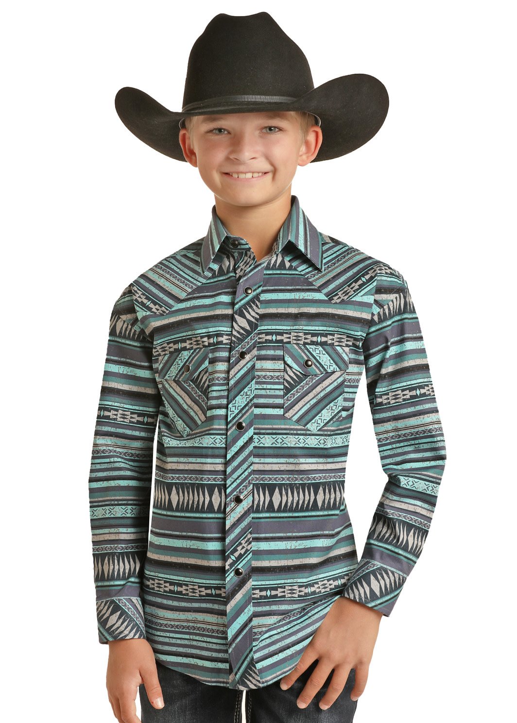 Rock & Roll Boy's Aztec Snap Front Shirt