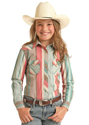 Panhandle Girl's Striped Snap Shirt