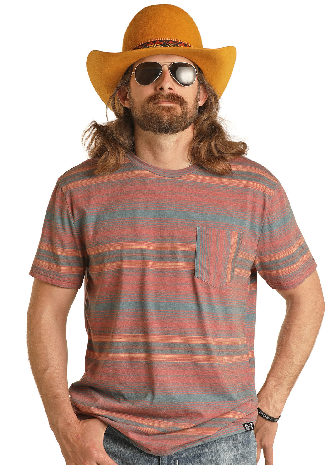 Rock & Roll Dale Brisby Striped Tee C3.