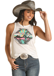 Rock & Roll Ladies Graphic Tank Top