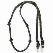 Braided Black Barrel Reins