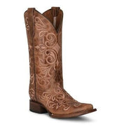 Circle G Women's Embroidered Honey Brown Boot