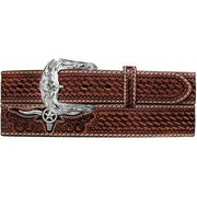 Natural Trophy Steer Head Belt