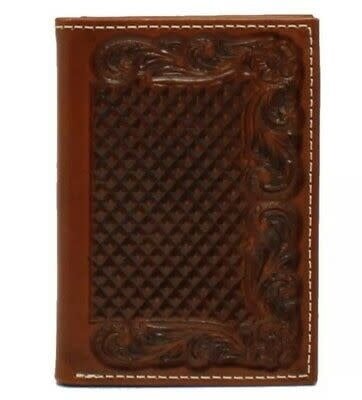 Ariat Trifold Basketweave and Floral Wallet