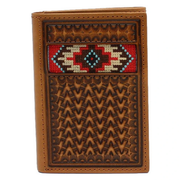 Ariat Tan Beaded Trifold Wallet