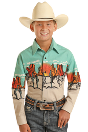 Rock & Roll Cowboy Boy's Sunset Snap Front Shirt