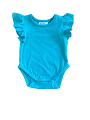 Shea Baby Turquoise Ruffle Sleeve Onesie