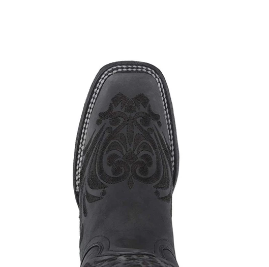 Circle G Women's Black Embroidered Square Toe Boot.