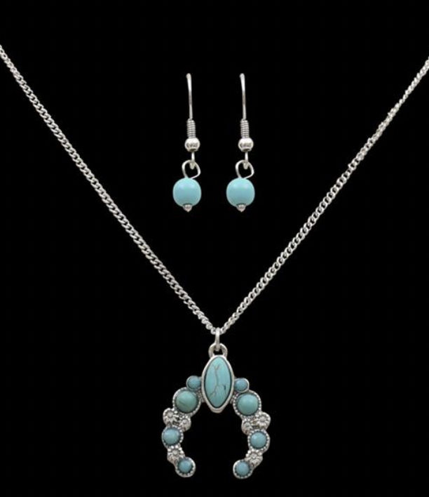 Silver Strike Squash Blossom Necklace Set.