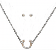 Silver Strike Horseshoe Necklace Set