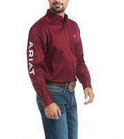 Ariat Men's Burgundy Team Logo Shirt