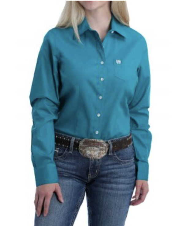 Cinch Ladies Teal Button Down Shirt