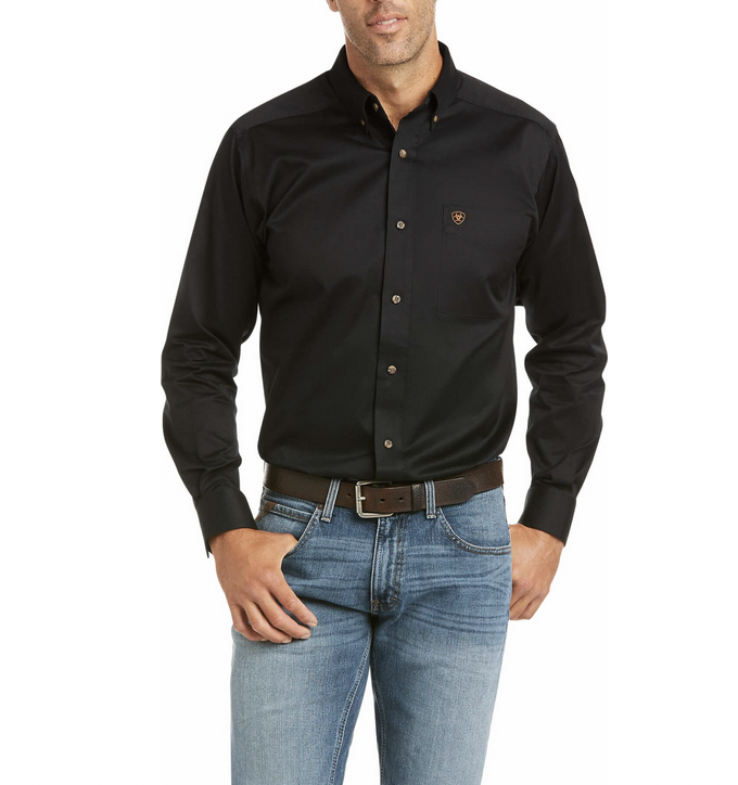 Ariat Men's Fitted Solid Black Shirt