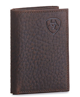 Ariat Men's Shield Logo Tri-Fold Wallet.